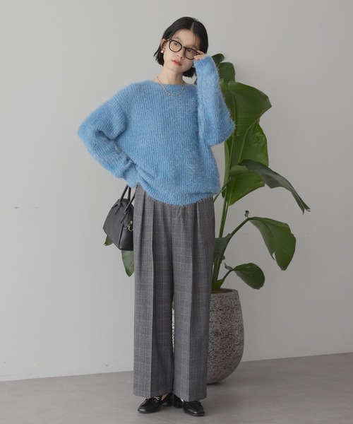 AMERICAN HOLIC(アメリカンホリック)の「【WEB限定】フェザーゆるニットプルオーバー(ニット/セーター・レディース・ライトグレー/モカ/サックスブルー/チャコールグレー・M/L)」の9枚目の写真