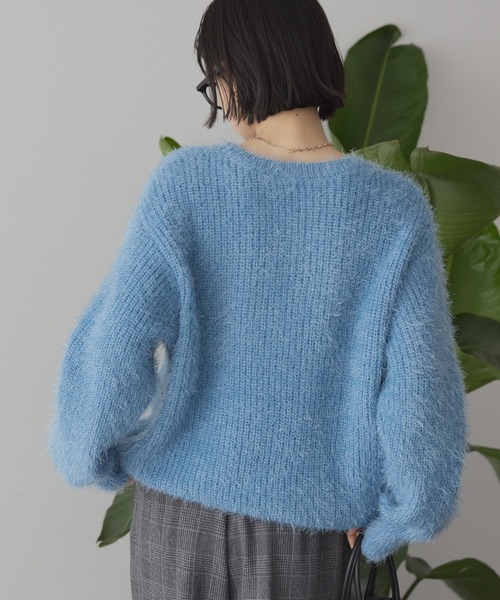 AMERICAN HOLIC(アメリカンホリック)の「【WEB限定】フェザーゆるニットプルオーバー(ニット/セーター・レディース・ライトグレー/モカ/サックスブルー/チャコールグレー・M/L)」の7枚目の写真