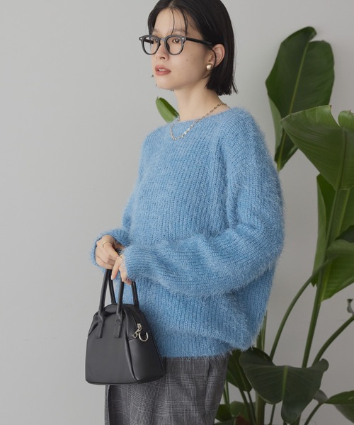 AMERICAN HOLIC(アメリカンホリック)の「【WEB限定】フェザーゆるニットプルオーバー(ニット/セーター・レディース・ライトグレー/モカ/サックスブルー/チャコールグレー・M/L)」の6枚目の写真