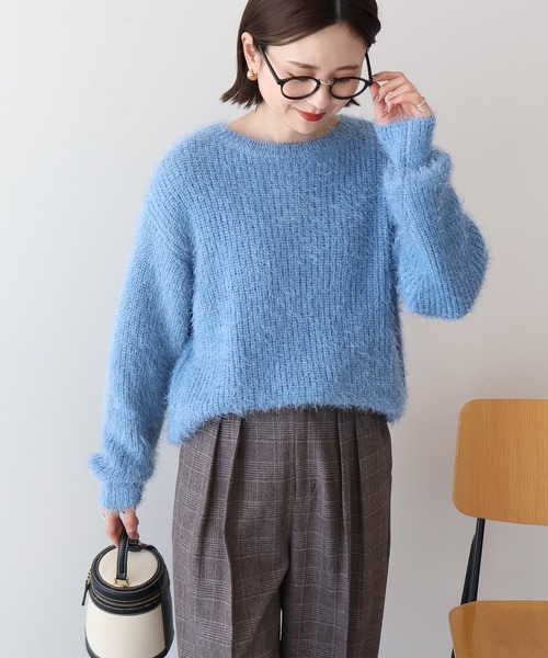 WEB限定】フェザーゆるニットプルオーバー（ニット/セーター