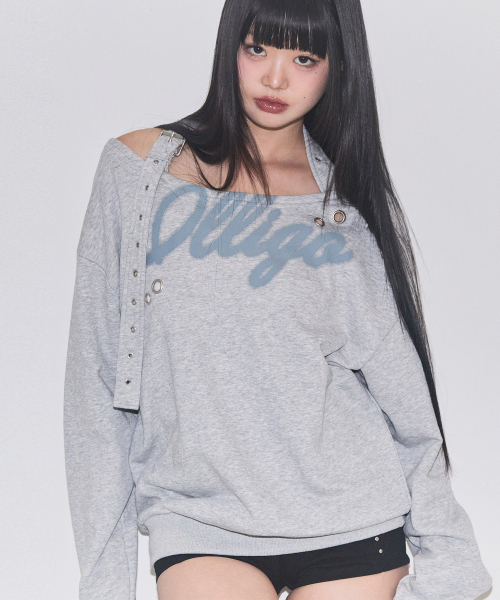 ILLIGO（イリゴ）の「129 バックルオフショルダースウェットメランジ（スウェット・レディース・その他・SMALL/MEDIUM）」の2枚目の写真