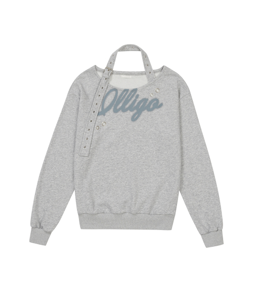 129 バックルオフショルダースウェットメランジ（スウェット）｜ILLIGO