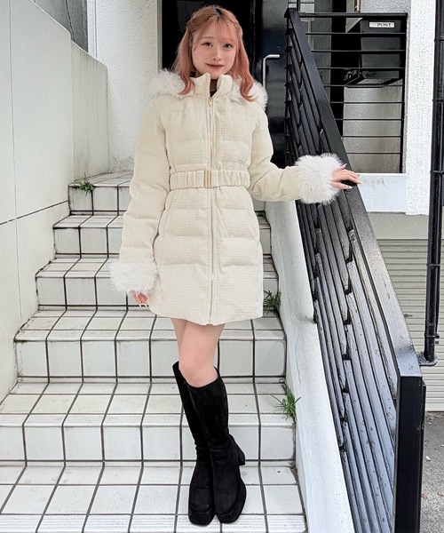 セール】ラメツィードロングダウンコート（ダウンジャケット/コート