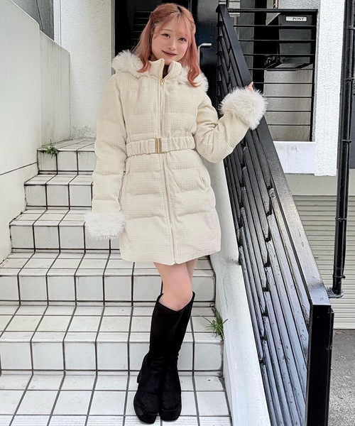 NOMAE（ノーマエ）の「ラメツィードロングダウンコート（ダウン