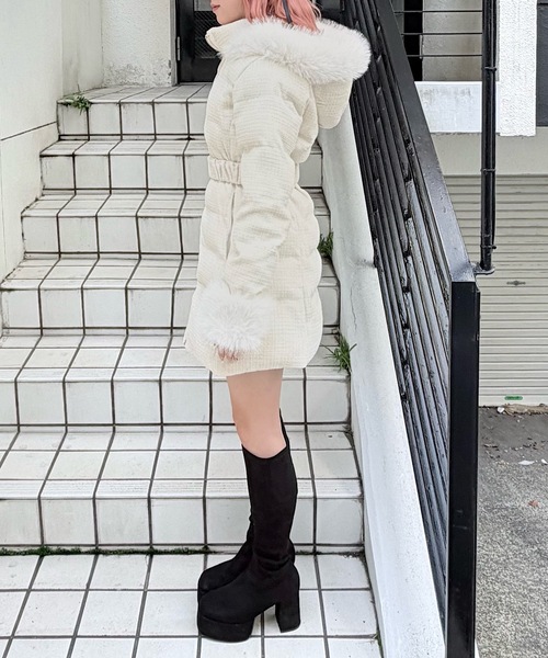 NOMAE（ノーマエ）の「ラメツィードロングダウンコート（ダウン 