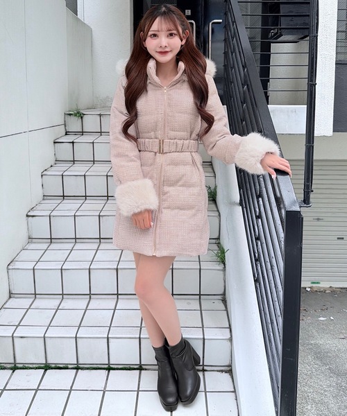 NOMAE（ノーマエ）の「ラメツィードロングダウンコート（ダウン 