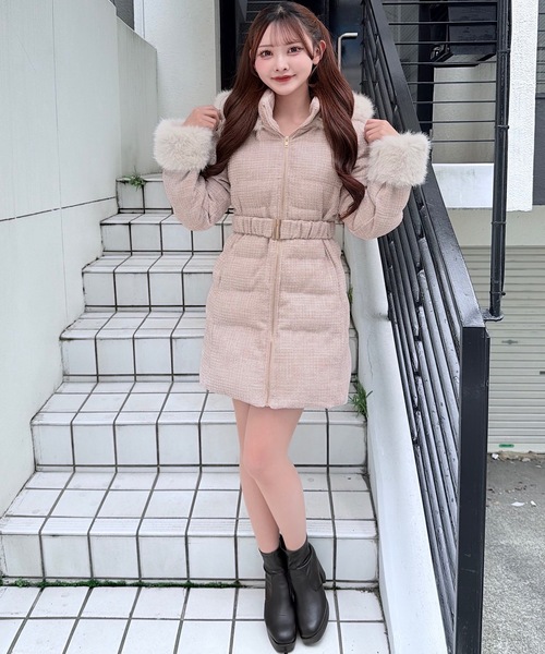 セール】ラメツィードロングダウンコート（ダウンジャケット/コート