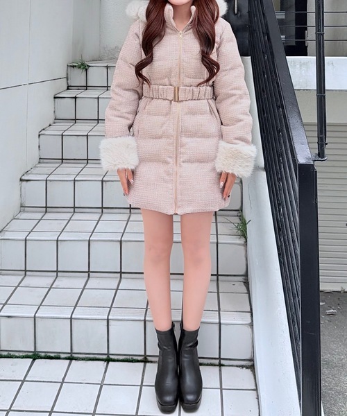 セール】ラメツィードロングダウンコート（ダウンジャケット/コート