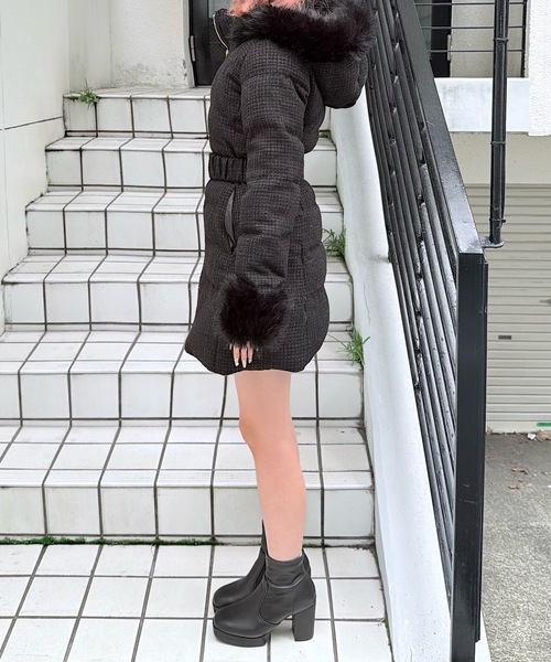 セール】ラメツィードロングダウンコート（ダウンジャケット/コート