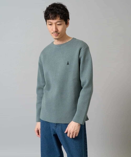 a.v.v(アーヴェヴェ)の「【洗濯機で洗える】ワンポイント刺繍ボートネックニット(ニット/セーター・メンズ・アイボリー/ネイビー/ミント・44/46/48/50)」の18枚目の写真