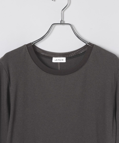 LEPSIM(レプシィム)の「針抜きテレコインナー 601689(Tシャツ/カットソー・レディース・チャコールグレー/アイボリー/ブラック/ブラウン・FREE)」の6枚目の写真
