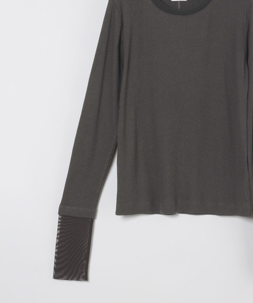 LEPSIM(レプシィム)の「針抜きテレコインナー 601689(Tシャツ/カットソー・レディース・チャコールグレー/アイボリー/ブラック/ブラウン・FREE)」の7枚目の写真