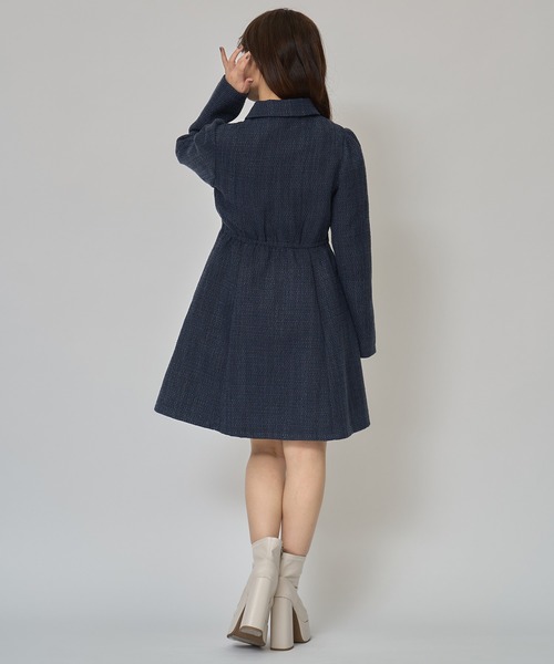 REDYAZEL(レディアゼル)の「エンブレムボタンツイードシャツミニワンピース(ワンピース・レディース・オフホワイト/ボルドー/ネイビー/ブルー/イエロー・MEDIUM/SMALL)」の18枚目の写真