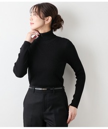 【手洗い可能】レーヨンポリストレッチ リブタートルネックプルオーバー