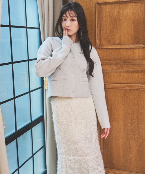 AND COUTURE(アンドクチュール)の「へアリーレースマーメイドスカート(スカート・レディース・ホワイト系その他/ブラック系その他・SMALL/MEDIUM)」の8枚目の写真