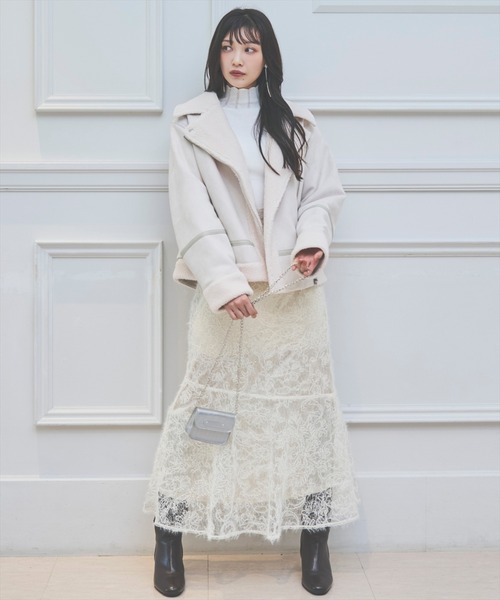 AND COUTURE(アンドクチュール)の「へアリーレースマーメイドスカート(スカート・レディース・ホワイト系その他/ブラック系その他・SMALL/MEDIUM)」の9枚目の写真