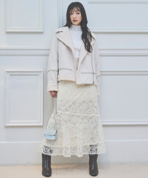 AND COUTURE(アンドクチュール)の「へアリーレースマーメイドスカート(スカート・レディース・ホワイト系その他/ブラック系その他・SMALL/MEDIUM)」の10枚目の写真