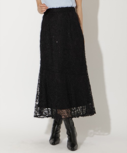 AND COUTURE(アンドクチュール)の「へアリーレースマーメイドスカート(スカート・レディース・ホワイト系その他/ブラック系その他・SMALL/MEDIUM)」の16枚目の写真