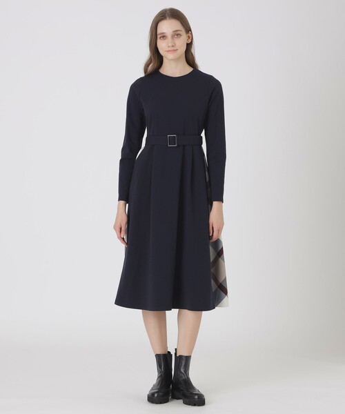 【新品】ブルーレーベルクレストブリッジ　ワンピース　ドレス　黒　M　501 ブルーレーベルクレストブリッジ BLUE LABEL CRESTBRIDGE スパンシアー