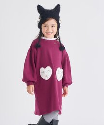 apres les cours | 【あったか】裏シャギーハートポケットワンピース_ジュニア対応(ワンピース)