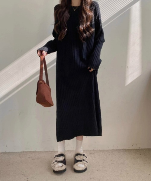 SallyLunn(サリーラン)の「太リブロングワンピース(ワンピース・レディース・ホワイト/ブラック・LARGE/MEDIUM)」の10枚目の写真