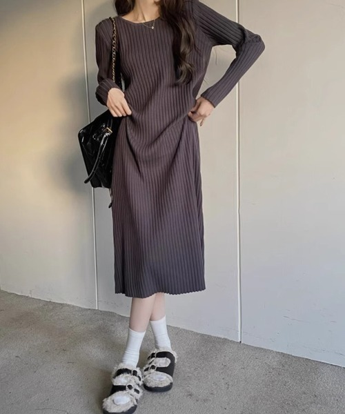 SallyLunn(サリーラン)の「太リブロングワンピース(ワンピース・レディース・ホワイト/ブラック・LARGE/MEDIUM)」の12枚目の写真