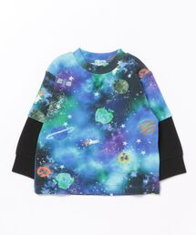 HAKKA KIDS | グラデーションコスモプリントレイヤード風トレーナー(スウェット)