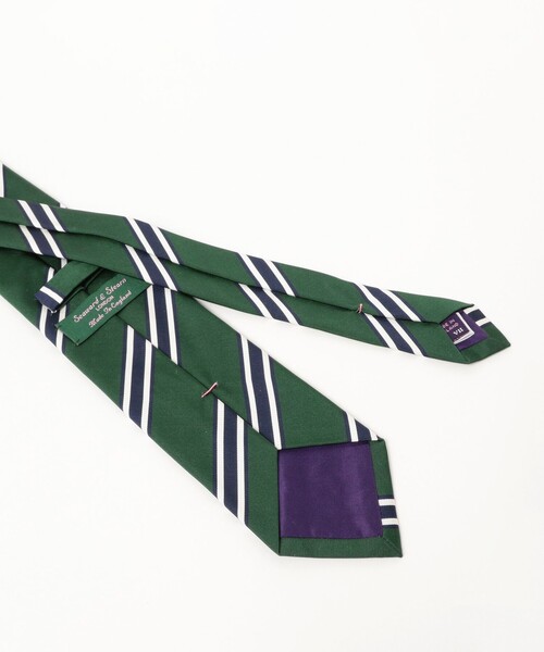 Seaward&stearn(シーワードスターン)の「Seaward & Stearn / シルクコットン ストライプ ネクタイ(ネクタイ・メンズ・ネイビー/グリーン系その他5・ONE SIZE)」の3枚目の写真