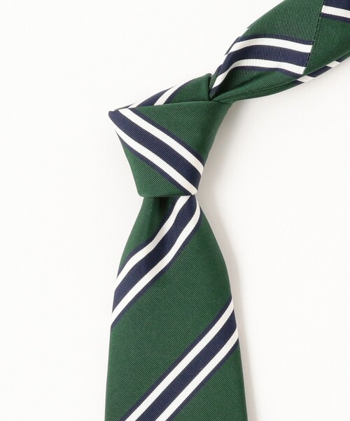 Seaward&stearn(シーワードスターン)の「Seaward & Stearn / シルクコットン ストライプ ネクタイ(ネクタイ・メンズ・ネイビー/グリーン系その他5・ONE SIZE)」の5枚目の写真