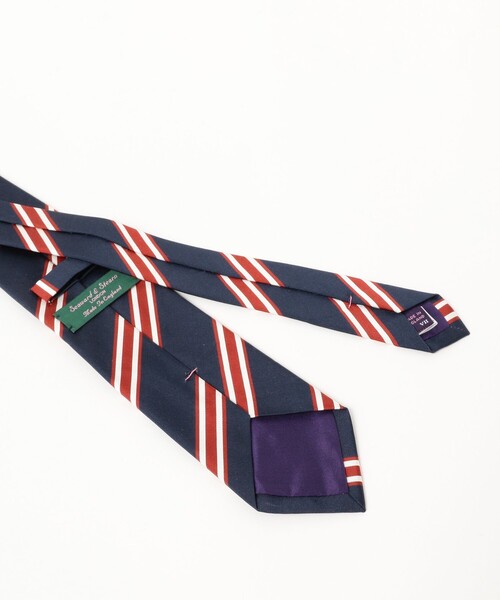 Seaward&stearn(シーワードスターン)の「Seaward & Stearn / シルクコットン ストライプ ネクタイ(ネクタイ・メンズ・ネイビー/グリーン系その他5・ONE SIZE)」の6枚目の写真