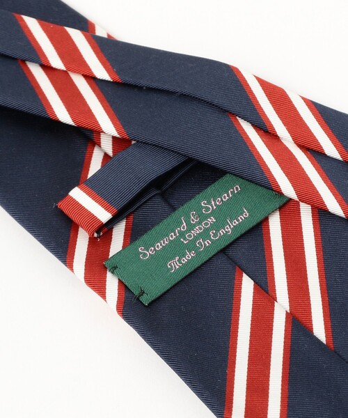 Seaward&stearn(シーワードスターン)の「Seaward & Stearn / シルクコットン ストライプ ネクタイ(ネクタイ・メンズ・ネイビー/グリーン系その他5・ONE SIZE)」の7枚目の写真