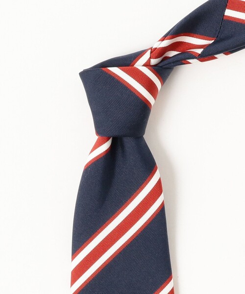 Seaward&stearn(シーワードスターン)の「Seaward & Stearn / シルクコットン ストライプ ネクタイ(ネクタイ・メンズ・ネイビー/グリーン系その他5・ONE SIZE)」の8枚目の写真