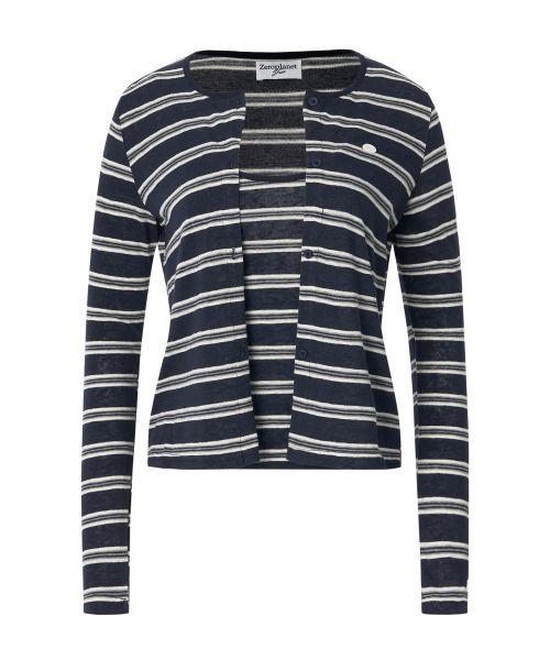ZEROPLANET（ゼロプラネット）の「キャリーストライプカーディガンセット[NAVY]（カーディガン/ボレロ・レディース・ネイビー・FREE）」の6枚目の写真