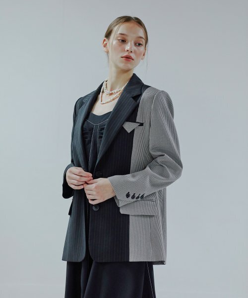 Two Button Single JacketMix Black