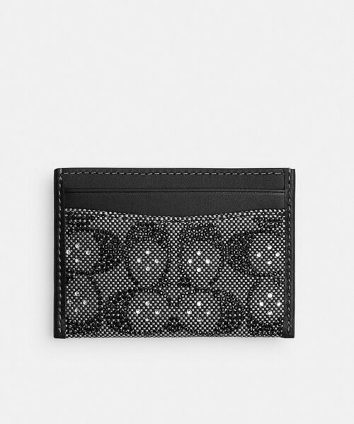 COACH（コーチ）の「エッセンシャル カード ケース・クリスタル シグネチャー ジャカード（カードケース・レディース・ブラック系その他・ONE）」の2枚目の写真
