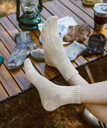 WESTBOY（ウエストボーイ）の「モノトーン タイダイ染 リブ クルー丈ソックス WO25W6LG07（ソックス/靴下）」