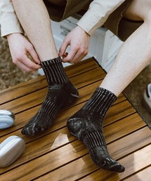 WESTBOY（ウエストボーイ）の「モノトーン タイダイ染 リブ クルー丈ソックス WO25W6LG07（ソックス/靴下）」