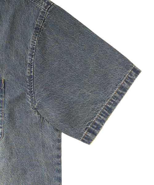 EXCONTAINER(エックスコンテナ)の「デミジウォッシュドデニムハーフシャツ (FADE BLUE)(シャツ/ブラウス・メンズ・その他・MEDIUM/LARGE/X-LARGE)」の7枚目の写真