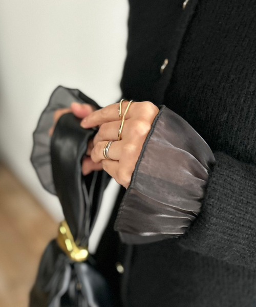 Kotoe(コトエ)の「オーガンジー シアーフリル シンプル付け袖(アームカバー・レディース・ホワイト/ブラック・FREE)」の2枚目の写真