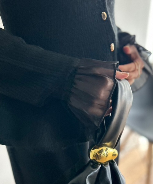 Kotoe(コトエ)の「オーガンジー シアーフリル シンプル付け袖(アームカバー・レディース・ホワイト/ブラック・FREE)」の9枚目の写真