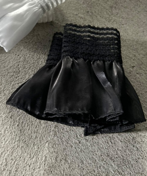 Kotoe(コトエ)の「オーガンジー シアーフリル シンプル付け袖(アームカバー・レディース・ホワイト/ブラック・FREE)」の16枚目の写真