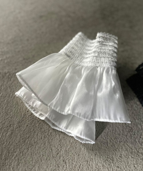 Kotoe(コトエ)の「オーガンジー シアーフリル シンプル付け袖(アームカバー・レディース・ホワイト/ブラック・FREE)」の17枚目の写真