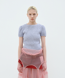 AOPT（アオプト）の「SMOCKED PUFF SLEEVE TOP - LAVENDER（Tシャツ/カットソー）」