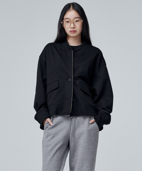 MALOUPE(マロップ)の「6309 オーバーサイズジップアップジャケット (ブラック)(その他アウター・レディース・ブラック・FREE)」の2枚目の写真