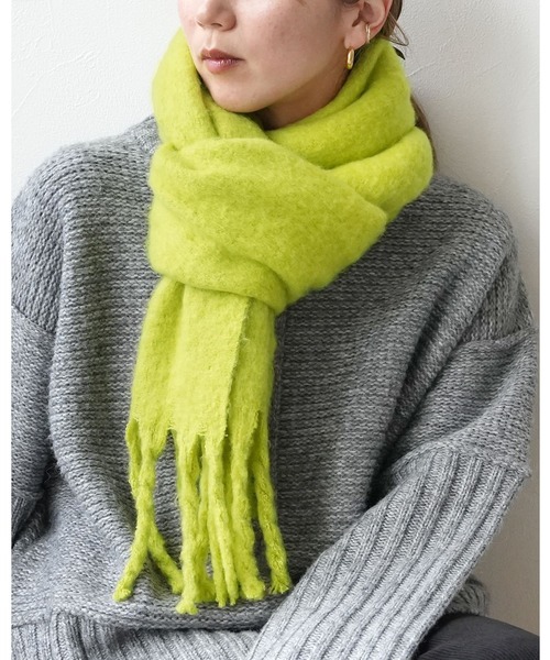 reca（レカ）の「ビッグフリンジストール（ストール/ショール・レディース・オレンジ/アイボリー/ブルー/グレー/ライム・ONE SIZE）」の3枚目の写真