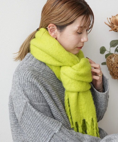 reca（レカ）の「ビッグフリンジストール（ストール/ショール・レディース・オレンジ/アイボリー/ブルー/グレー/ライム・ONE SIZE）」の13枚目の写真