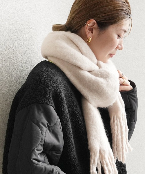 reca（レカ）の「ビッグフリンジストール（ストール/ショール・レディース・オレンジ/アイボリー/ブルー/グレー/ライム・ONE SIZE）」の8枚目の写真