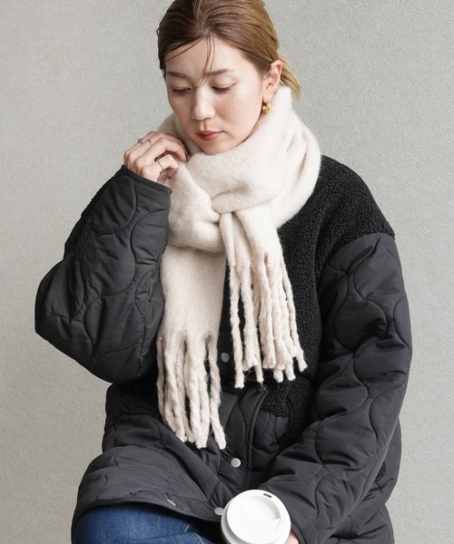 reca（レカ）の「ビッグフリンジストール（ストール/ショール・レディース・オレンジ/アイボリー/ブルー/グレー/ライム・ONE SIZE）」の9枚目の写真