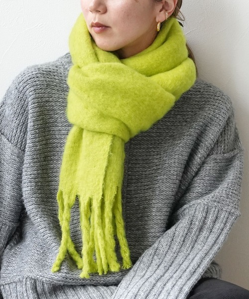reca（レカ）の「ビッグフリンジストール（ストール/ショール・レディース・オレンジ/アイボリー/ブルー/グレー/ライム・ONE SIZE）」の15枚目の写真