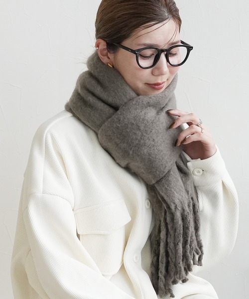 reca（レカ）の「ビッグフリンジストール（ストール/ショール・レディース・オレンジ/アイボリー/ブルー/グレー/ライム・ONE SIZE）」の11枚目の写真